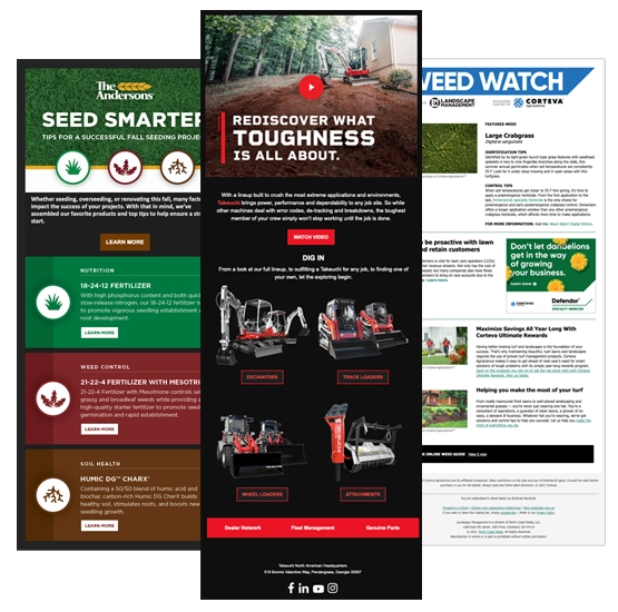 Examples of custom e-newsletters and e-blasts