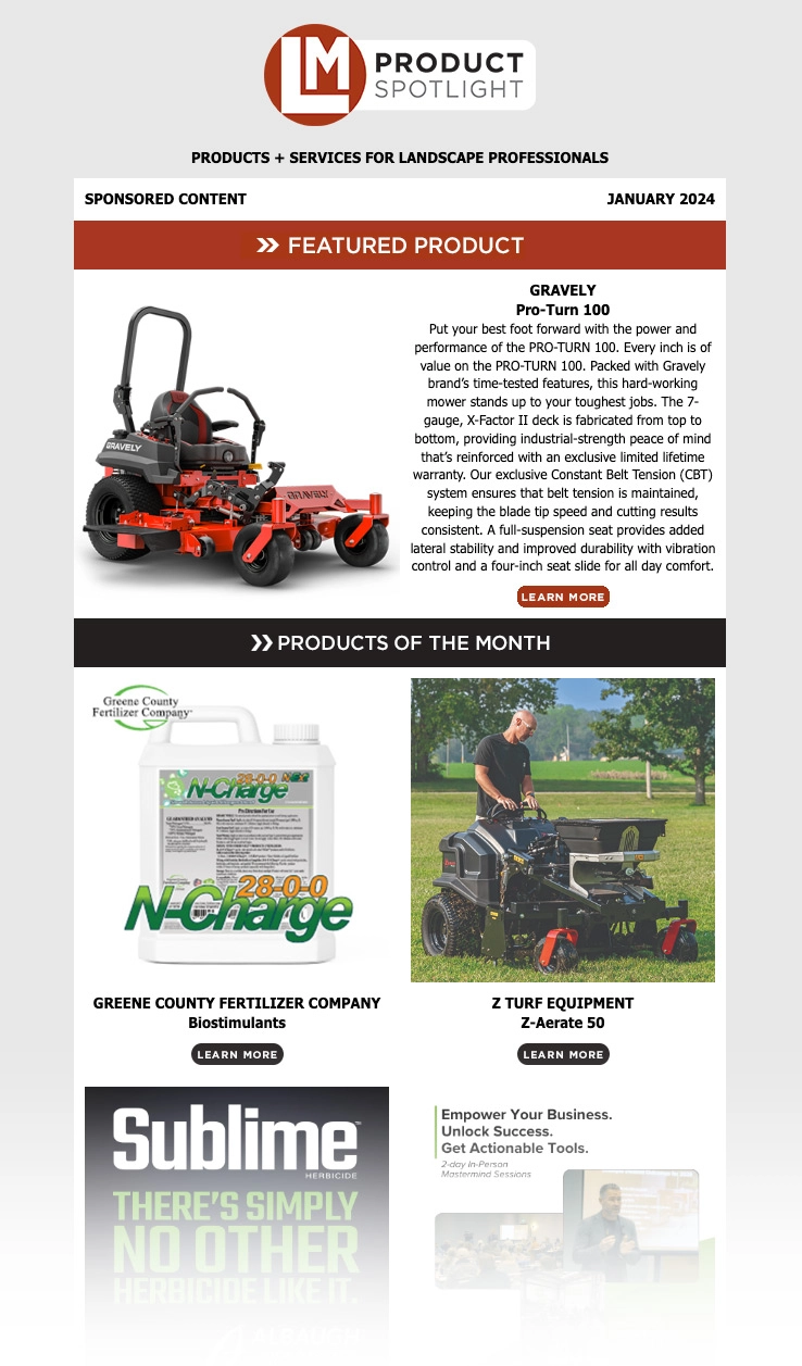 LM Product Spotlight e-Newsletter example
