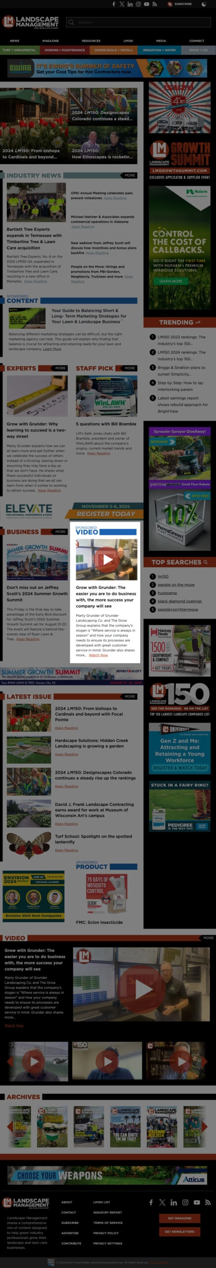 Left column sponsored video example