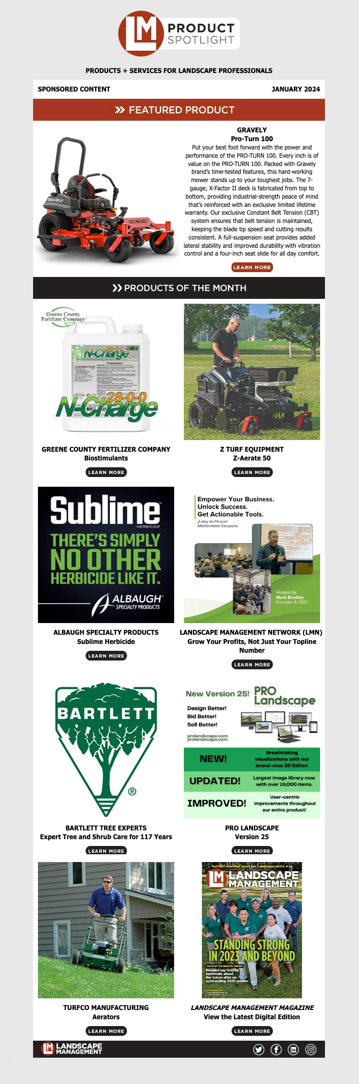 Product Spotlight sample e-newsletter