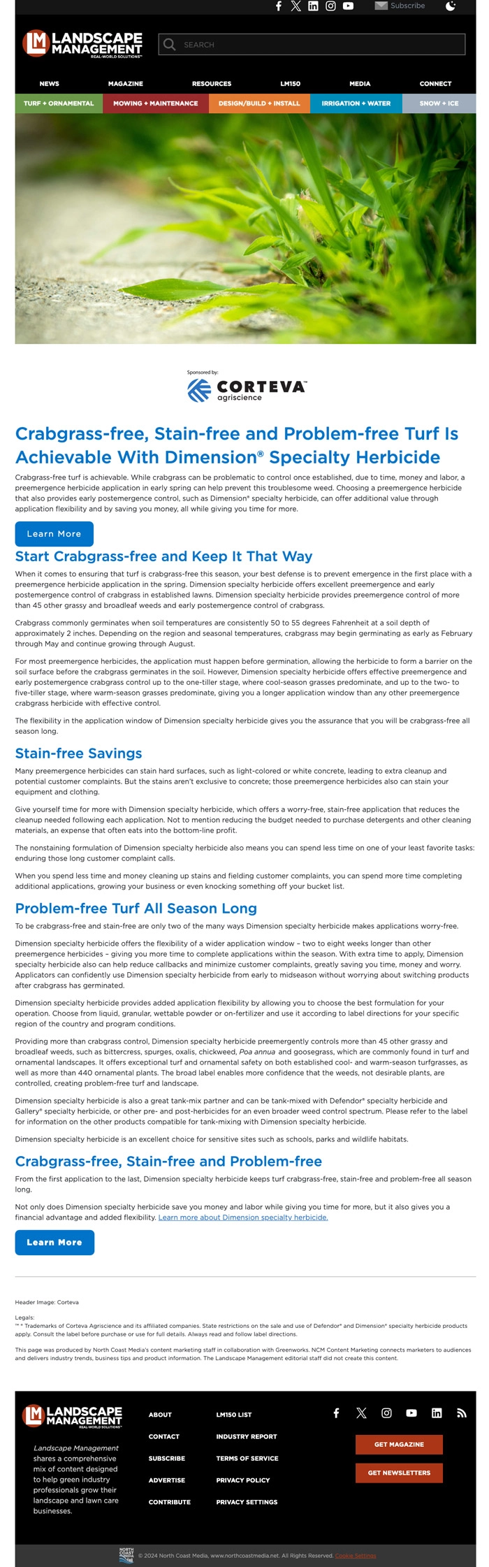 Web sponsored content web page example